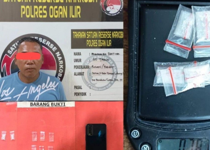 Satresnarkoba Polres Ogan Ilir Ringkus Residivis Pengedar Sabu, Polisi Sita Empat Paket Narkotika