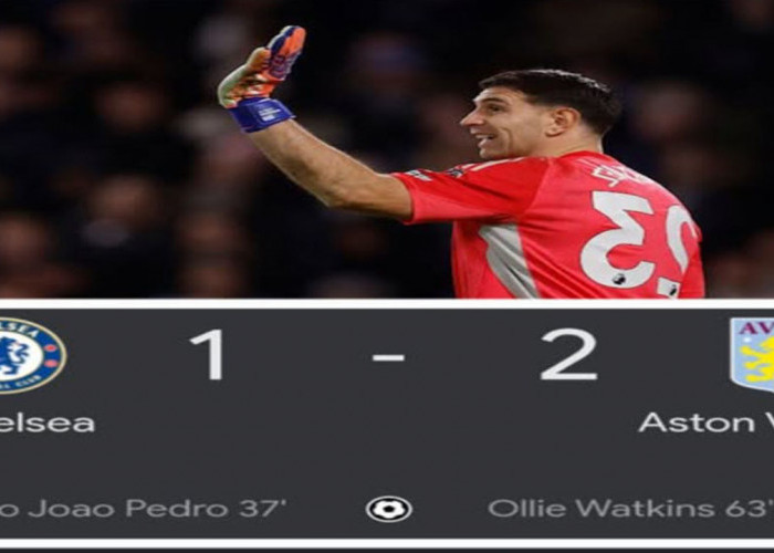 Hasil Liga Premier Inggris: Chelsea Tumbang 1-2 dari Aston Villa.