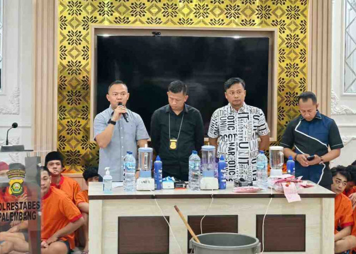 Polrestabes Palembang Musnahkan 1,5 Kg Sabu dan Puluhan Ekstasi Sitaan dari 61 Tersangka