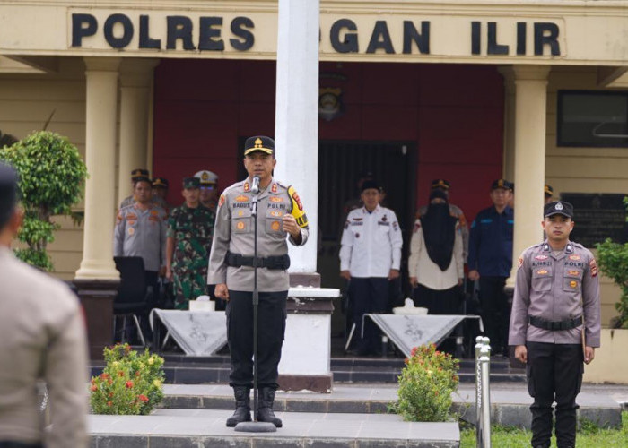 Kapolres Ogan Ilir Pimpin Apel Kesiapsiagaan Ramadhan 1447 H, Tekankan Waspada Hoaks