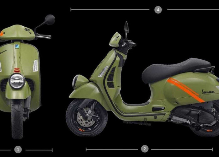 Vespa GTV 300 2026 Bawa Nuansa Militer, Warna Hijau Matte Baru Siap Curi Perhatian.