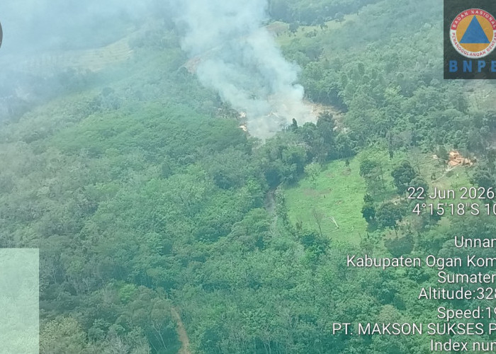 Satgas Udara Padamkan Karhutla di Desa Tihang OKU