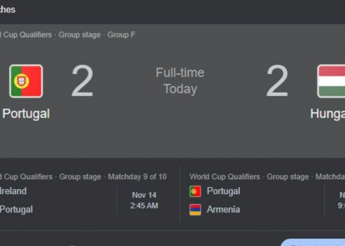 Hasil Kualifikasi Piala Dunia 2026: Portugal Ditahan Hungaria 2-2 