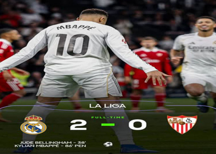 Hasil LaLiga Spanyol: Real Madrid Kalahkan Sevilla 2-0.