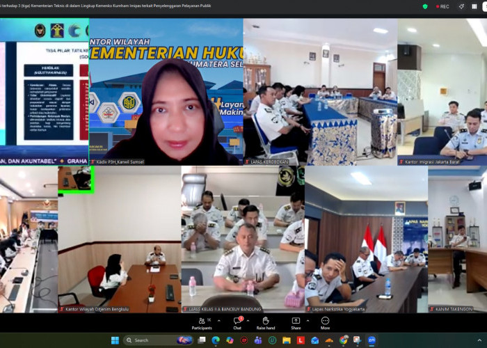 Kemenkum Sumsel Ikuti Konsolidasi Pelayanan Publik Kemenko Kumham Imipas
