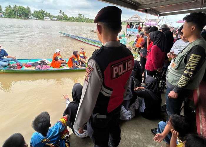 Tak Ingin Sampai Ada Korban Jiwa, Polisi Amankan Lomba Perahu Bidar Mini di Sungai Sembadak