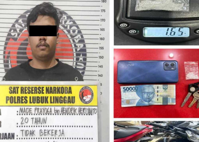 Kurir Sabu 20 Tahun Dibekuk Polres Lubuk Linggau, Barang Bukti Ditemukan di Stang Motor