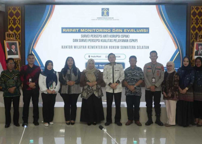 Kemenkum Sumsel Perkuat Integritas dan Kualitas Layanan Melalui Evaluasi SPAK-SPKP 2026