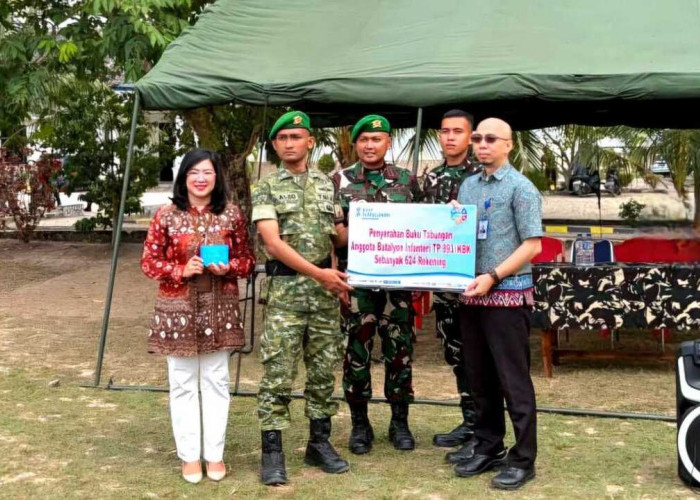 Bank Sumsel Babel Perkuat Sinergi dengan TNI, Serahkan 624 Buku Tabungan kepada Prajurit Yonif TP 893/KBK