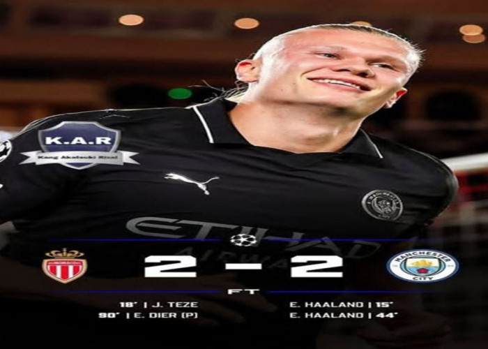 Hasil Liga Champions 2025/2026: City Ditahan Imbang Monaco 2-2