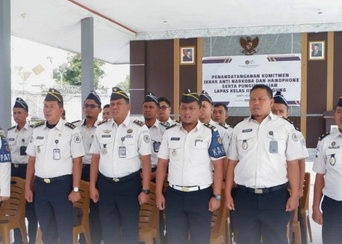 Lapas Kayuagung Ikuti Ikrar Serentak dan Penandatanganan PKS Bersama BNN 