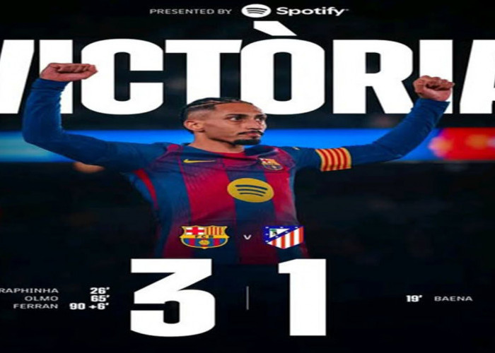 Hasil La Liga Spanyol: Barca Menang Meyakinkan 3-1 atas Atletico Madrid