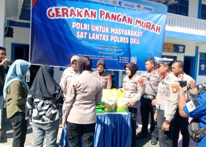 Satlantas Polres OKU Gelar Gerakan Pangan Murah