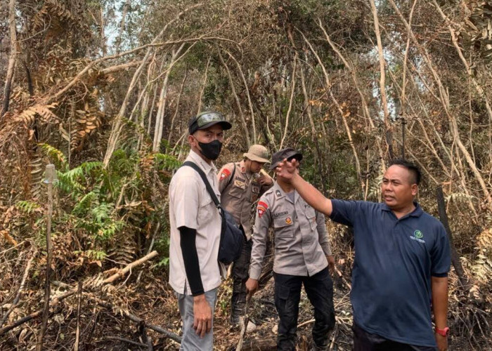 Cegah Karhutla Meluas, Polsek Sungai Rotan Bersama Brimob dan Damkar Padamkan Titik Api di Suka Merindu
