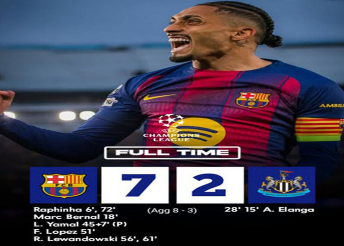 Hasil Liga Champions: Barcelona Gilas Newcastle 7-2, Agregat 8-3 Tanpa Ampun.