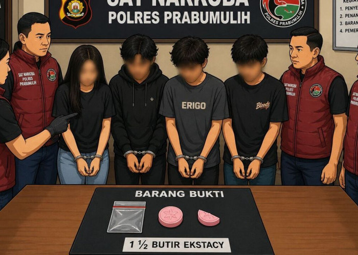 Polres Prabumulih Bongkar Pesta Narkoba di Gunung Ibul, 4 Orang Diamankan