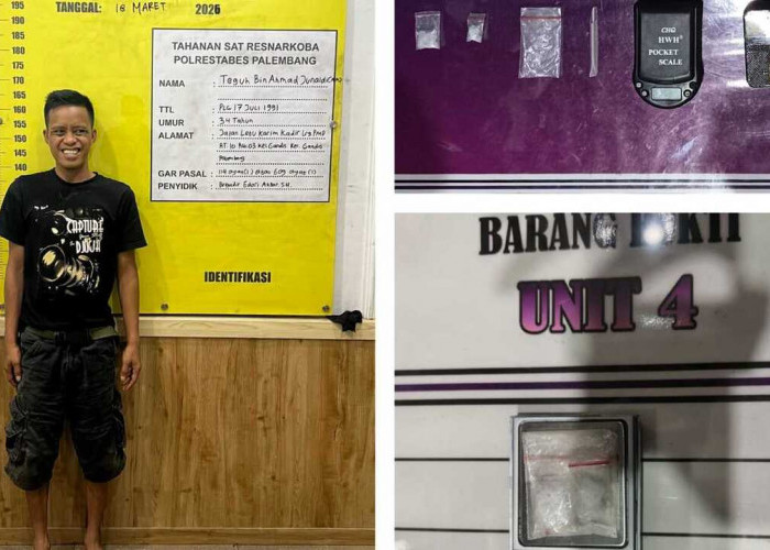 Pengedar Sabu Dibekuk di Rumah Gandus, Dua Paket dan Timbangan Digital Disita