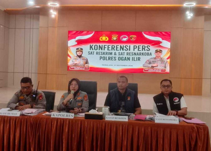 Ungkap 12 Kasus Menonjol dibulan Agustus, Polres OI Amankan 13 Tersangka