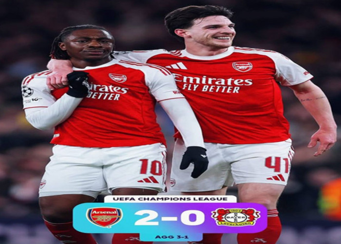 Hasil Liga Champions: Arsenal Singkirkan Leverkusen 2-0, Tiket 8 Besar di Tangan.