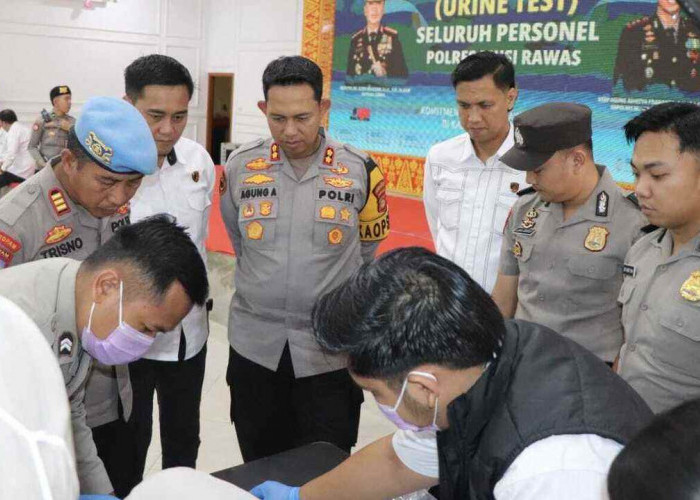 Cegah Penyalahgunaan Narkoba, Seluruh Personel Polres Musi Rawas Jalani Tes Urine