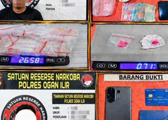 Dua Pengedar Narkoba di Indralaya Dibekuk Beruntun, Polisi Sita 65 Paket Sabu dan Ekstasi