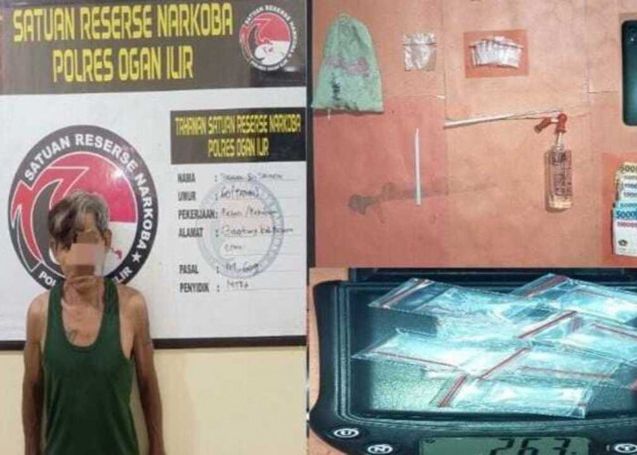 Miliki 8 Paket Sabu Seberat 2,63 Gram, Pria 60 Tahun di Pemulutan Ditangkap Polisi