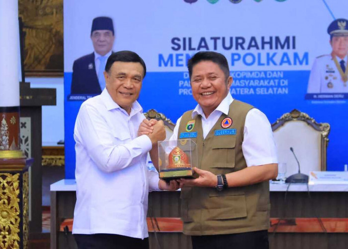 Menko Polkam Bertemu Tokoh Sumsel, Herman Deru Tegaskan Persatuan Jadi Kunci Stabilitas Daerah.