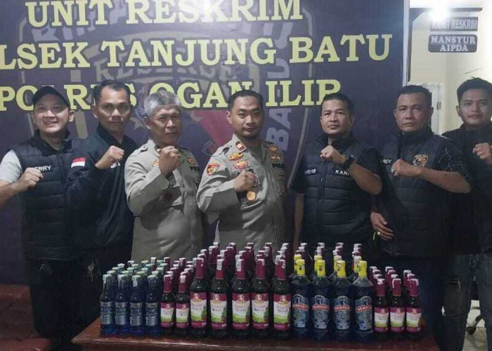 Puluhan Botol Miras Terjaring Razia Polsek Tanjung Batu