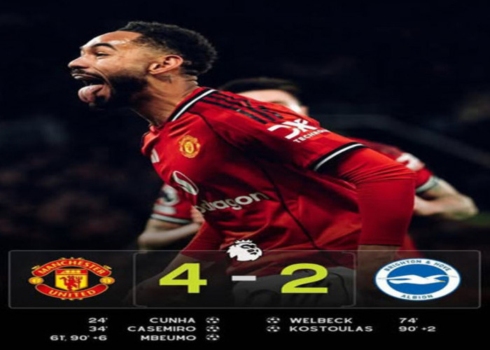 Hasil Liga Premier Inggris 2025/2026: Manchester United Bungkam Brighton 4-2