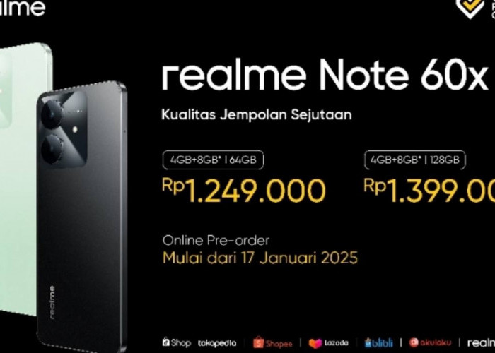 realme Note 60x Resmi Hadir di Indonesia : Harga Mulai Rp1,2 Juta, Ini Spesifikasinya