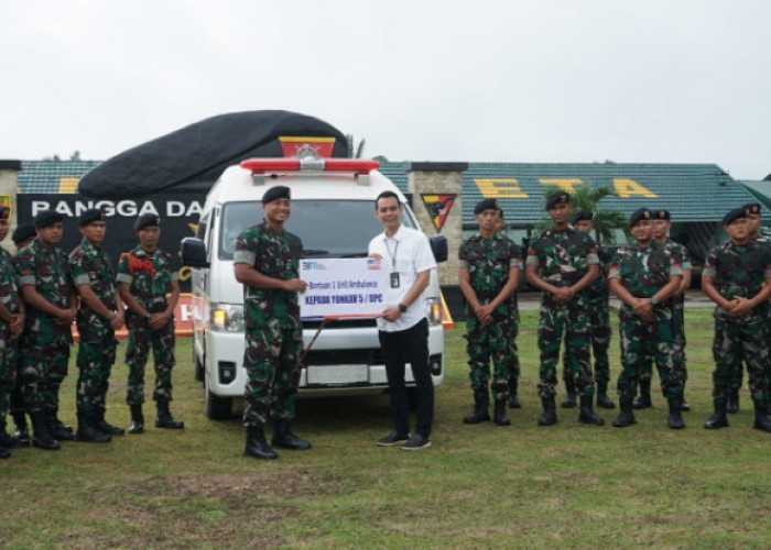 Perkuat Sinergitas, BRI BO Prabumulih Beri Bantuan 1 Unit CSR Ambulance ke Yonkav 5/DPC