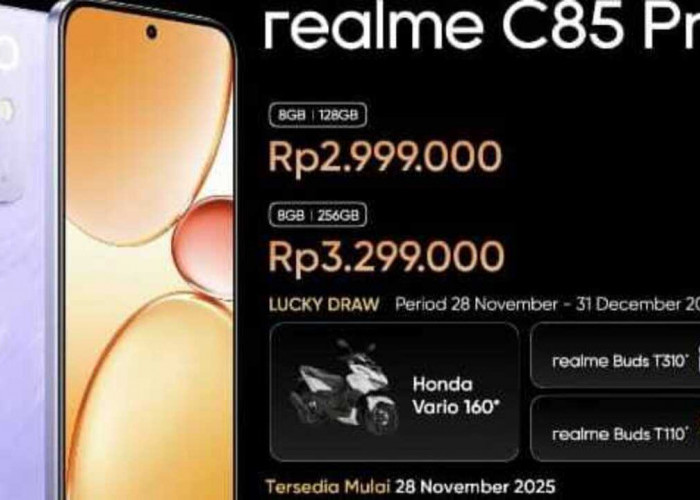 Realme C85 Resmi Dijual Mulai Rp2.999.000: Bawa Baterai 7000mAh Titan Battery dan Fitur Tahan Air IP69 Pro