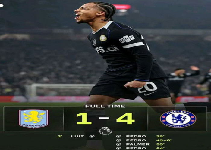 Hasil Aston Villa vs Chelsea 1-4: Joao Pedro Hattrick.