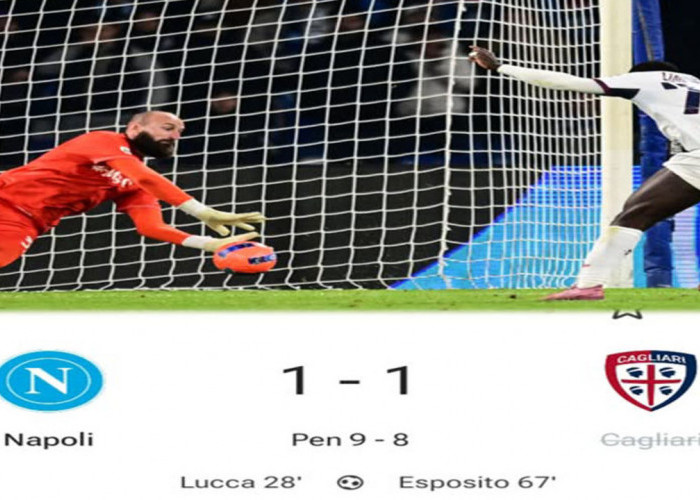 Hasil Coppa Italia: Napoli Lolos Dramatis, Tundukkan Cagliari 9-8 Lewat Adu Penalti.