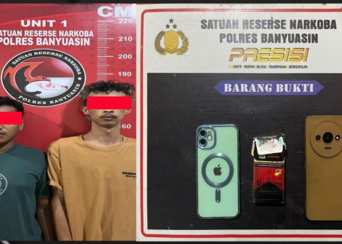 Polres Banyuasin Bekuk Dua Tersangka Pengedar Sabu 8,32 Gram di Talang Kelapa, Ini Dia Orangnya ! 