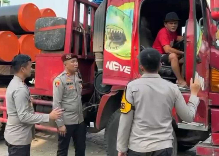 Polres Muba “Sikat” Truk Bandel! 130 Kendaraan Sumbu Tiga Dikandangkan Demi Kelancaran Mudik Lebaran 2026