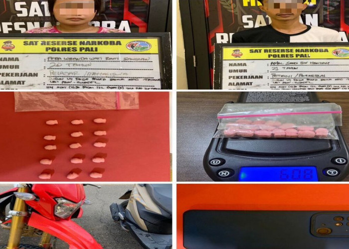 Dua Pengedar Ekstasi Dibekuk di Kontrakan Desa Pengabuan, Polres PALI Sita 15 Butir dan Motor Tanpa Pelat