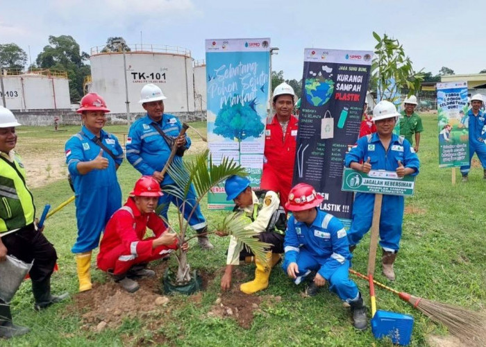 World Cleanup Day 2025, SKK Migas – Seleraya Merangin Dua Gelar Aksi Bersih-Bersih dan Penanaman Pohon