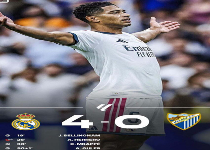 Hasil La Liga: Madrid Hajar Malaga 4-0, Bellingham Jadi Bintang.