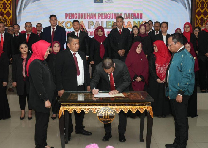 Pengda INI Palembang Resmi Dikukuhkan, Kemenkum Sumsel Dorong Penerapan PMPJ