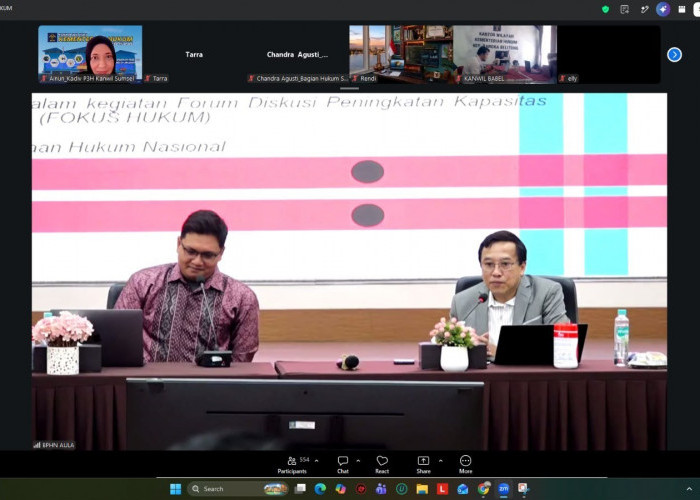 Perkuat Kapasitas Analisis Hukum, Kemenkum Sumsel Ikuti Forum Diskusi FOKUS HUKUM BPHN