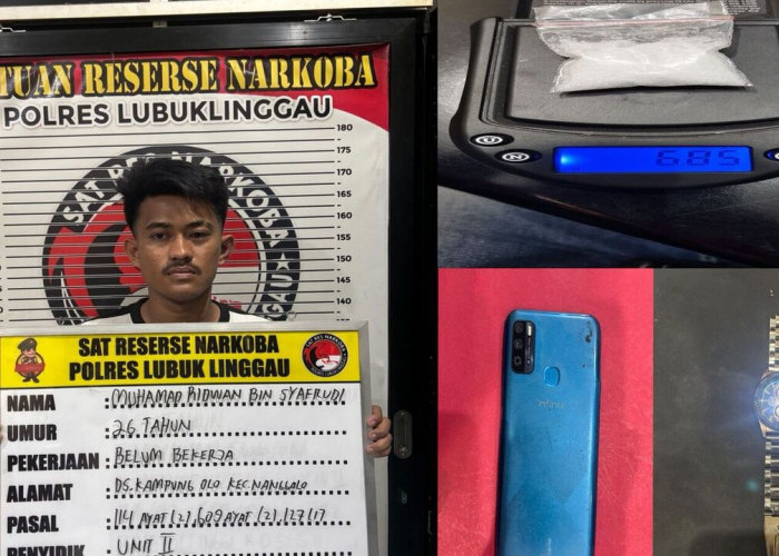 Kurir Sabu 6,85 Gram dari Padang Ditangkap di Lubuk Linggau, Sempat Buang Barang Bukti