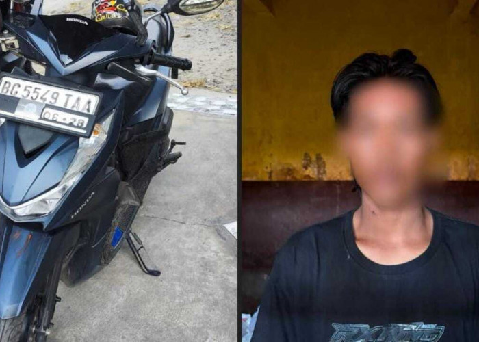 Modus Pura-pura Jadi Pembeli, Pemuda 20 Tahun Gasak Motor di Depan Toko Pasar Indralaya