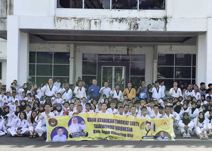 236  Peserta Taekwondo Indonesia Kabupaten OKU Ikuti Ujian Kenaikan Tingkat