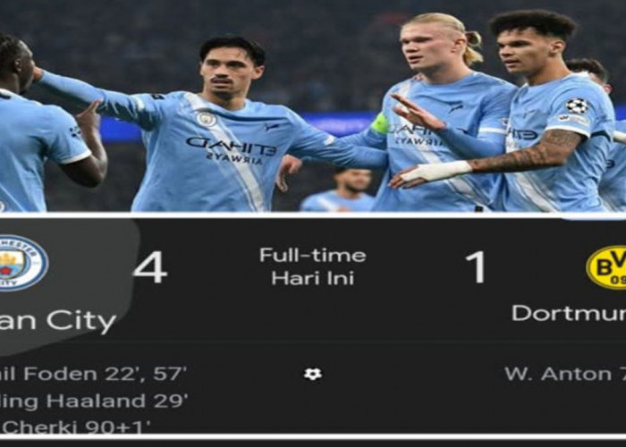Hasil Liga Champions: Manchester City Gilas Borussia Dortmund 4-1