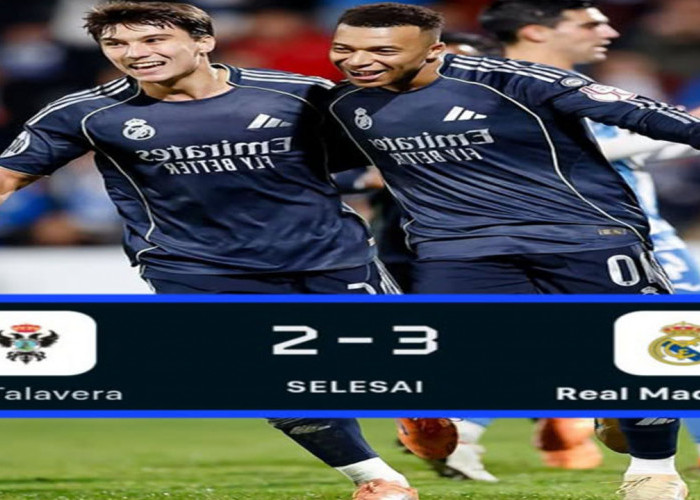 Hasil Copa del Rey: Real Madrid Menang 3-2 atas Talavera Berkat Dua Gol Mbappé.