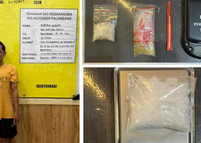 Sabu 10 Gram Ditemukan di Genggaman, Pengedar di 5 Ulu Palembang Dibekuk Polrestabes