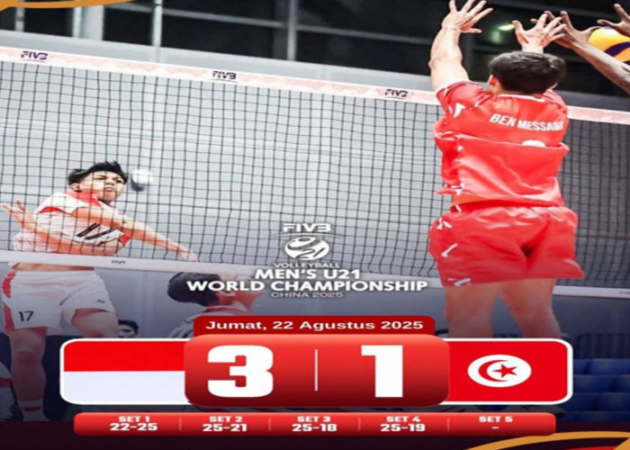 Timnas Voli U-21 Indonesia Raih Kemenangan Perdana Usai Kalahkan Tunisia 3-1 di FIVB 2025