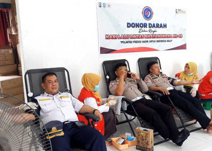 Peringati HUT Polantas ke-69, Satlantas Polres OKI Donorkan Darah!