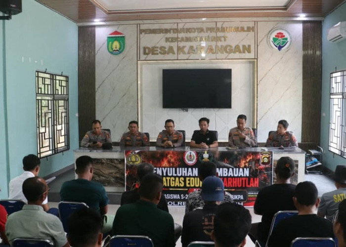 Polres Prabumulih Gencarkan Sosialisasi Karhutla, Warga Desa Karangan Diingatkan Bahaya Puntung Rokok